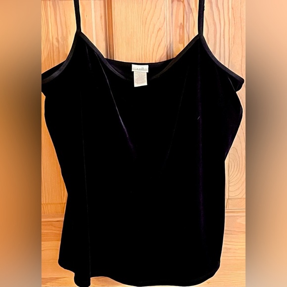 J. Jill Elegant Black Velvet Camisole Top Size Large Length Adjustable Soft Gift - Picture 8 of 13